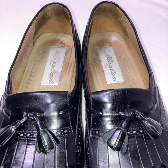 Mezlan‎ Antonio Black Leather Shoes Mens Size 9.5M Tassel  Loafers Wingtip main image 9